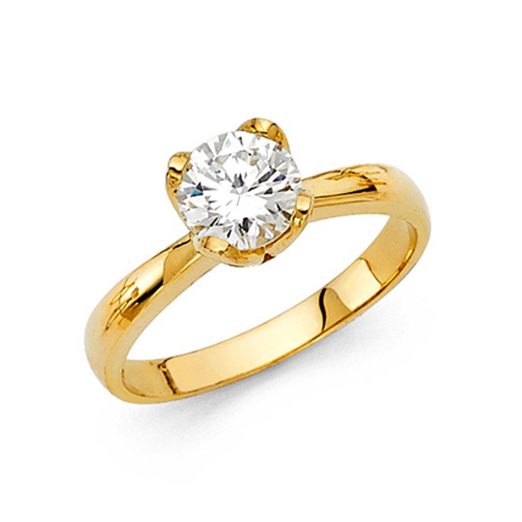 Decorative 4Prong RoundCut 1Ct Cz Engagement